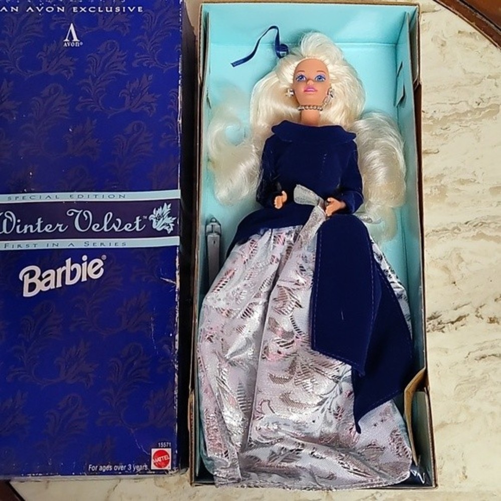 Avon Blue Velvet Accent Barbie